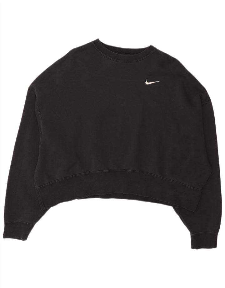 Damska bluza dresowa Nike Crop Oversize UK 14, średnia czarna bawełna