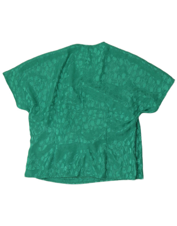 Bluzka damska Vintage UK 22 2XL Zielony poliester w cętki