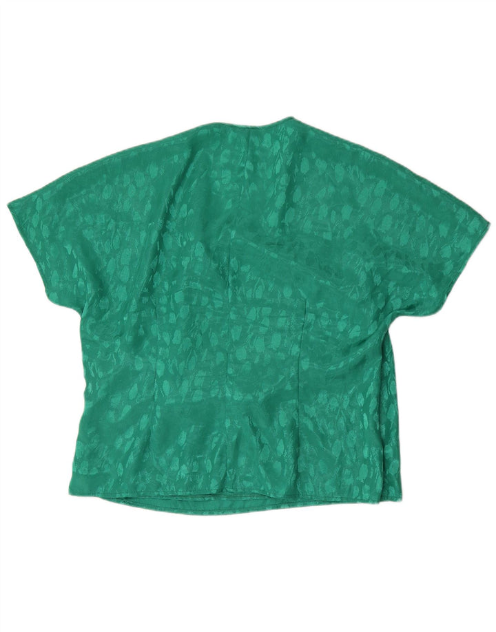 Bluzka damska Vintage UK 22 2XL Zielony poliester w cętki