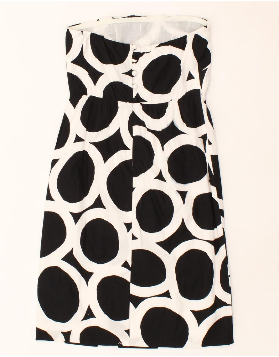 J. CREW Womens Strapless Dress US 4 Small Black Geometric Cotton Vintage J. Crew and Second-Hand J. Crew from Messina Hembry 