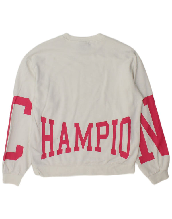 Damska bluza z grafiką Champion UK 20 2XL Biała bawełna
