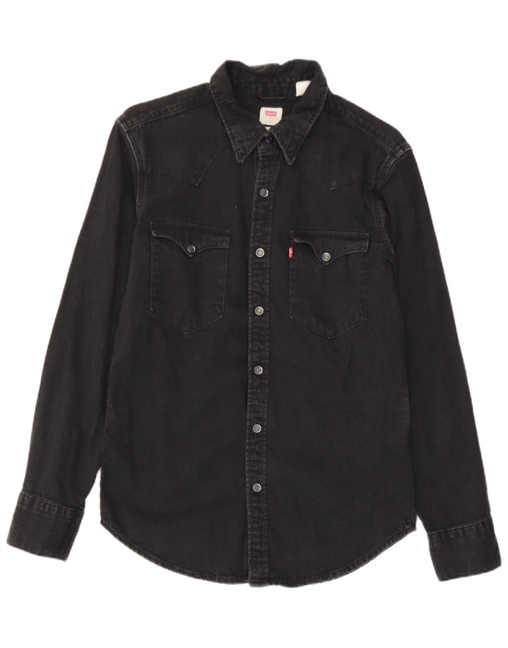 Męska standardowa koszula dżinsowa Levi's, mała, czarna, bawełniana