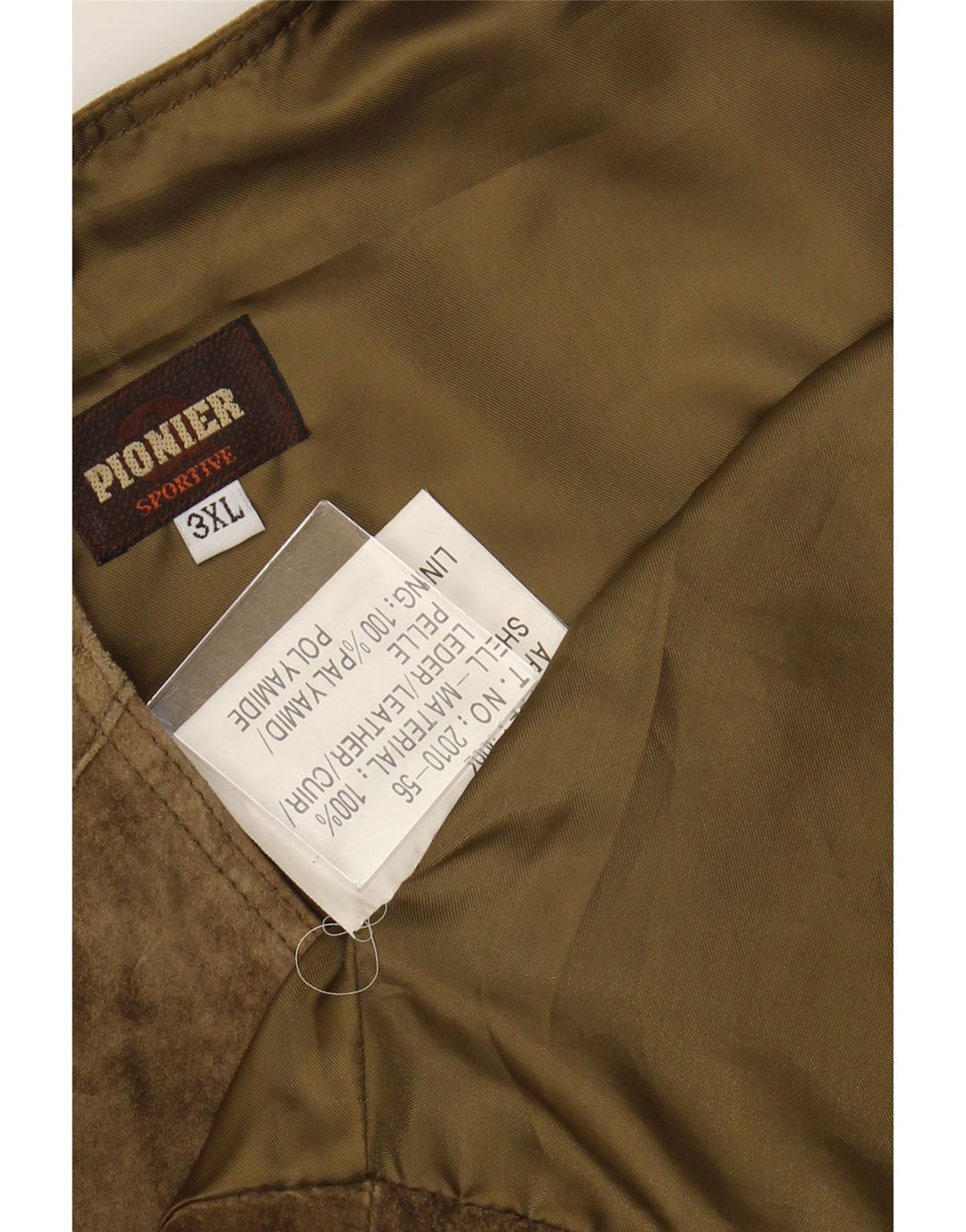 Zamszowa kamizelka męska PIONIER UK 22 3XL Skóra khaki