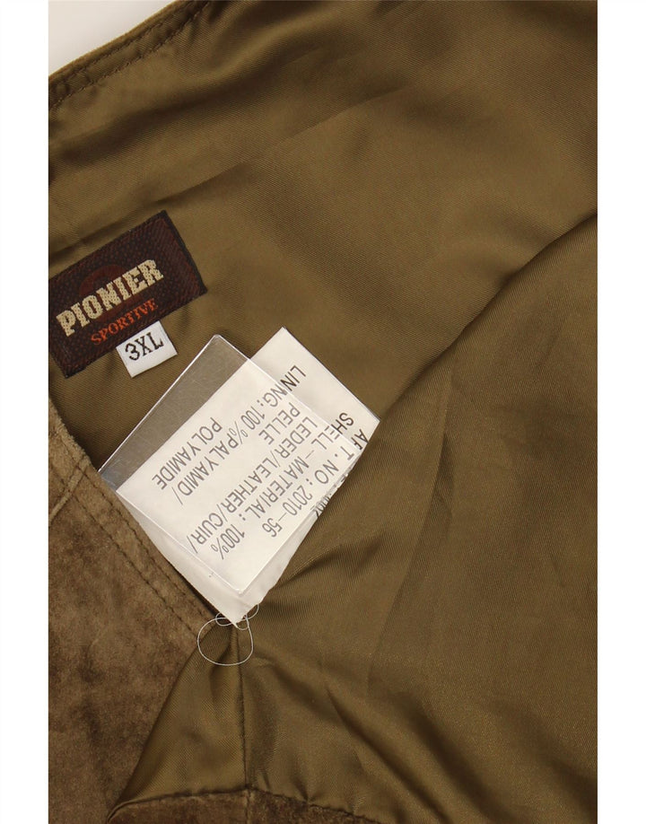 Zamszowa kamizelka męska PIONIER UK 22 3XL Skóra khaki