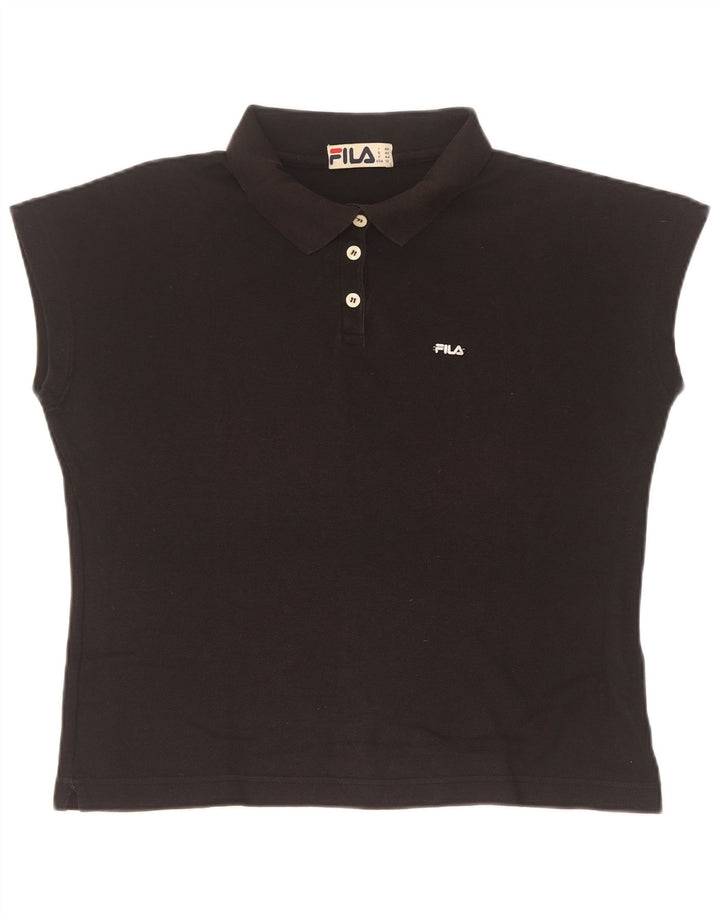 Damska koszulka polo Fila IT 48 XL, czarna bawełna