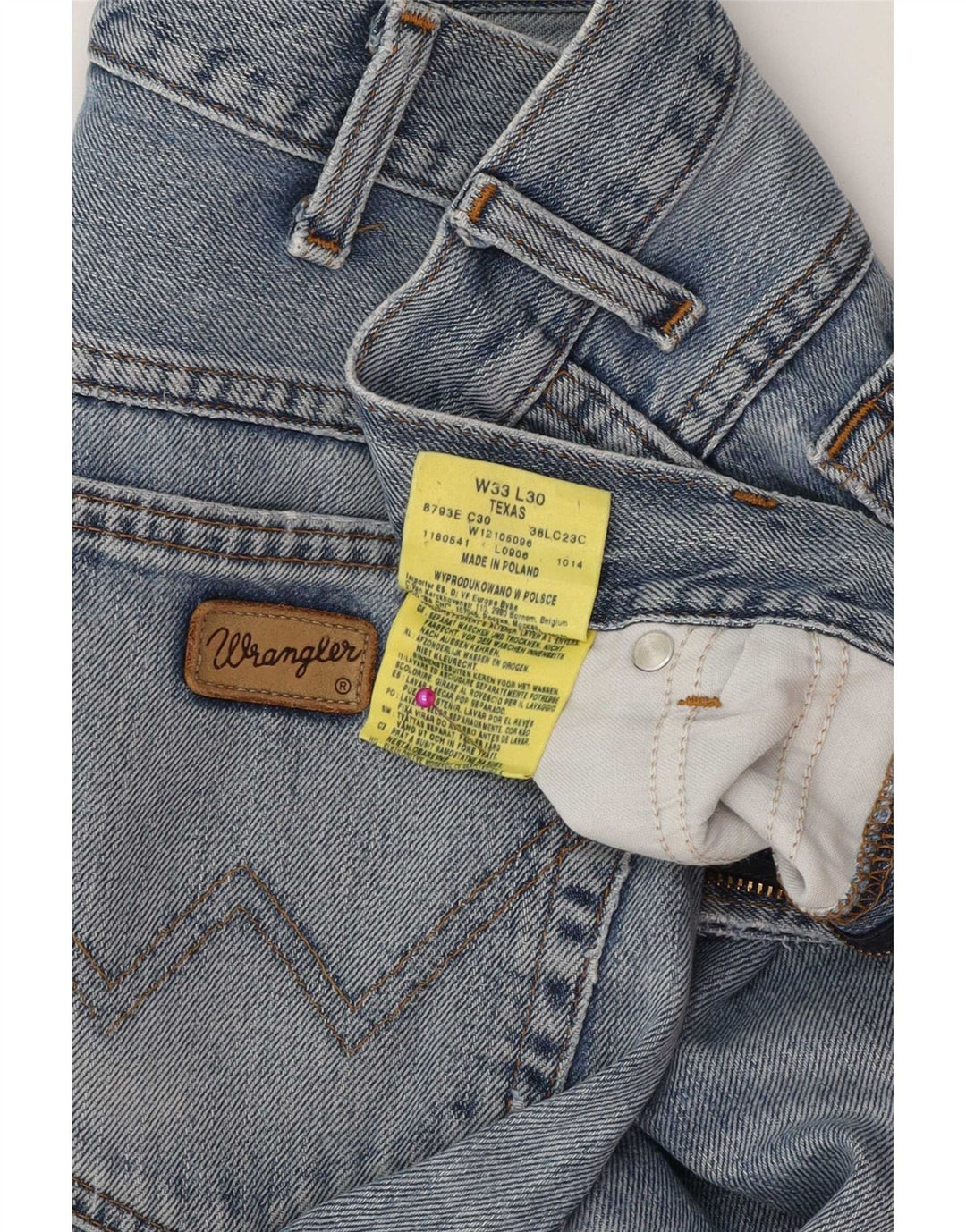 Wrangler Męskie proste dżinsy W33 L30 Niebieskie bawełniane