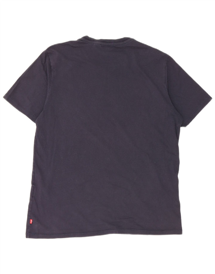 Męski T-shirt z grafiką Levi's, duży, granatowy, bawełniany