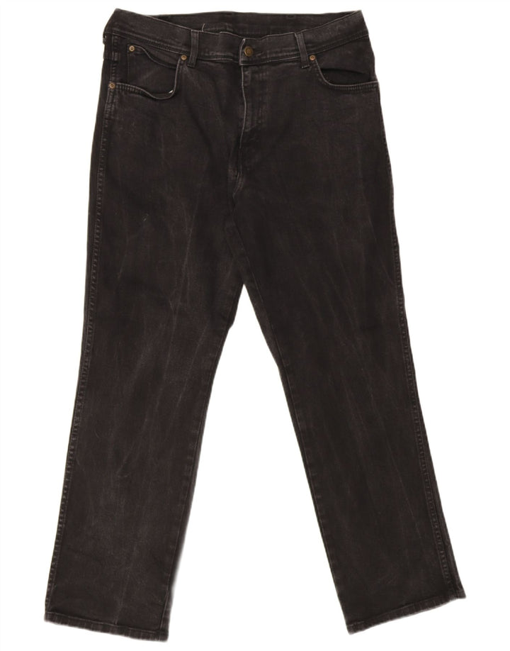 Męskie jeansy Wrangler o prostym kroju W36 L30, czarne, bawełniane