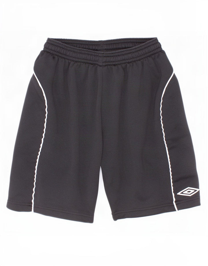 Chłopięce spodenki sportowe Umbro z grafiką, 9-10 lat, czarny poliester z blokami kolorów