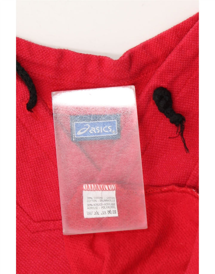 Męski oversize'owy top z grafiką Asics z długim rękawem 2XL, różowa bawełna z blokami kolorów