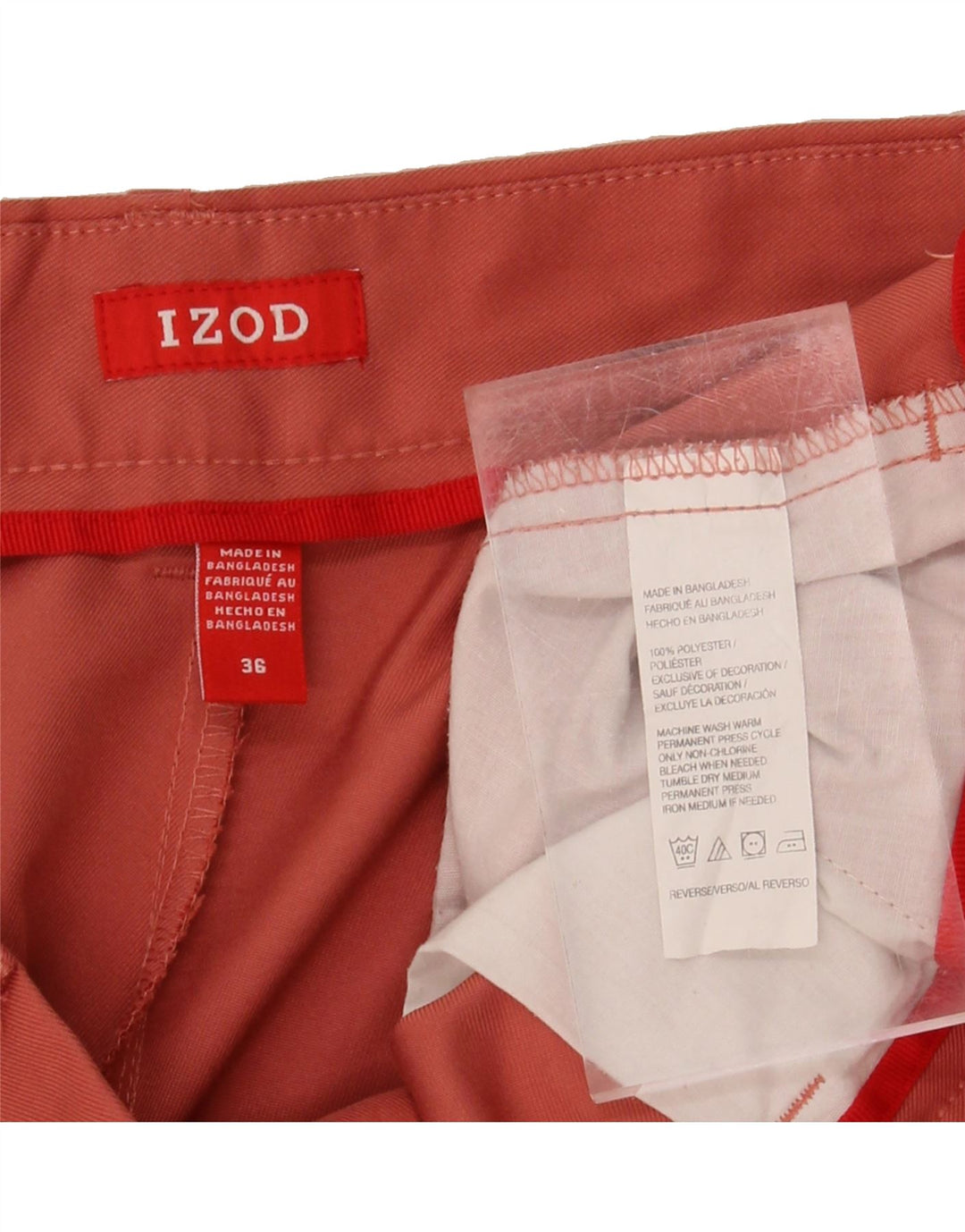 IZOD Mens Chino Shorts W36 Large Red Polyester Vintage Izod and Second-Hand Izod from Messina Hembry 