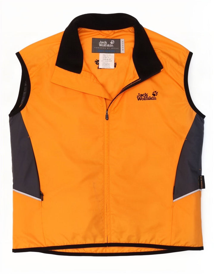 Męska kamizelka Jack Wolfskin UK 40, duża, pomarańczowa, poliestrowa z blokami kolorów