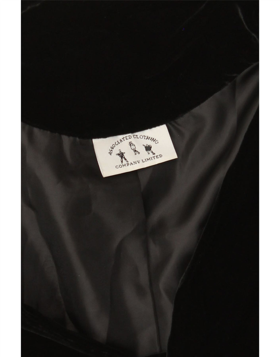 Aksamitna marynarka damska VINTAGE zapinana na 3 guziki UK 12, średnia czarna