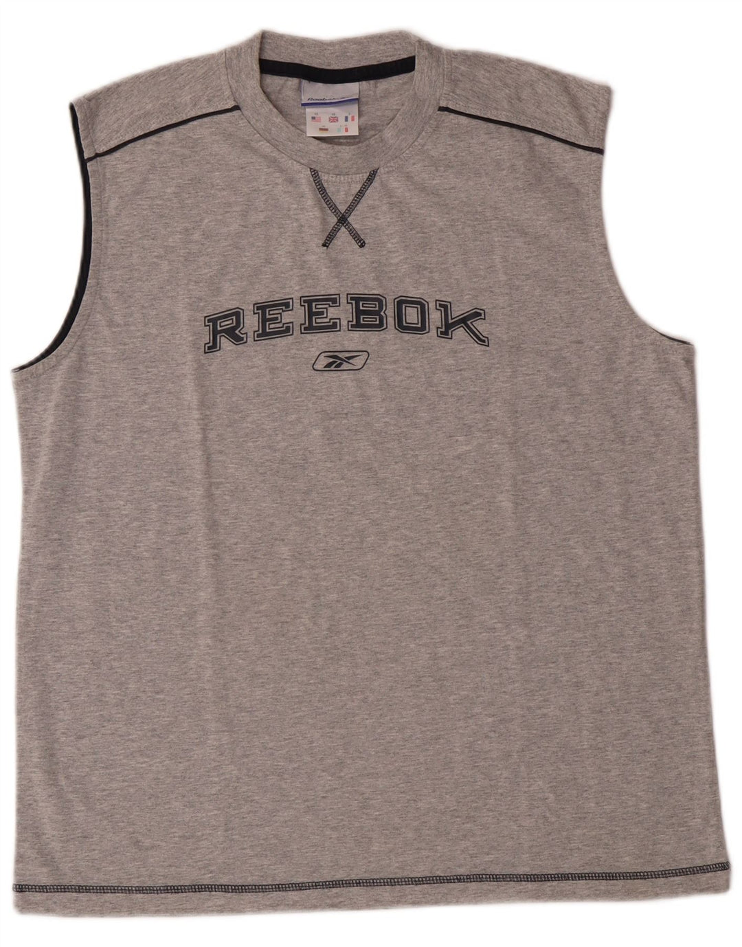 Męska kamizelka z grafiką Reebok XS, szara bawełna