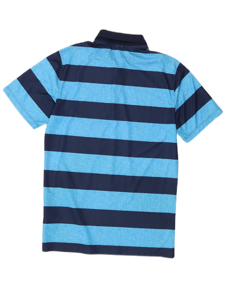 Męska koszulka polo Nike Dri Fit Standard, mała, niebieska, poliestrowa w paski