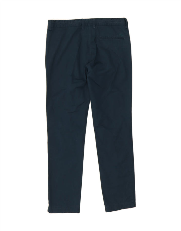 ELLESSE Womens Slim Chino Trousers IT 44 Medium W32 L29 Blue Cotton Vintage Ellesse and Second-Hand Ellesse from Messina Hembry 
