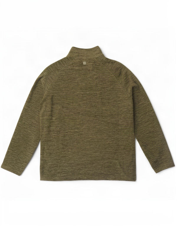 Męski sweter polarowy Mountain Warehouse z zamkiem błyskawicznym, średni khaki, nakrapiany
