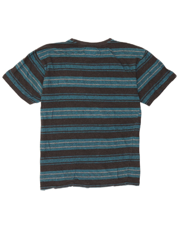 Billabong Mens T-Shirt Top Large Blue Striped Cotton