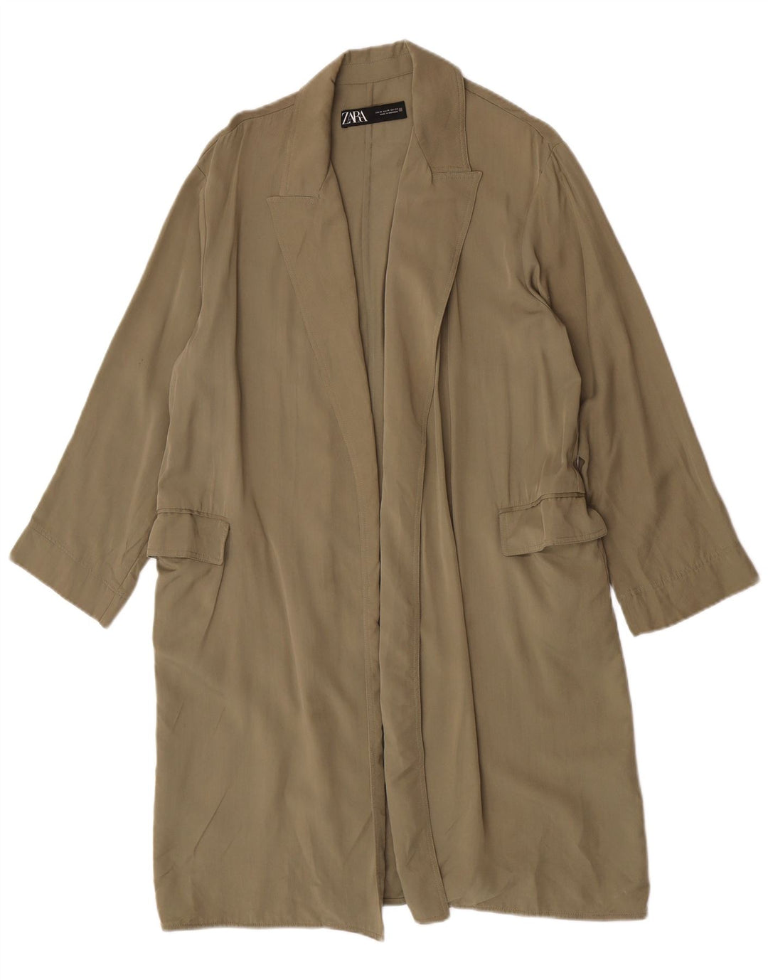 Płaszcz damski Zara Open UK 14 Medium Khaki Lyocell