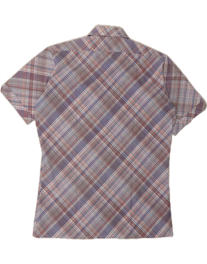 VINTAGE Mens Short Sleeve Shirt Medium Multicoloured Check Polyester Vintage Vintage and Second-Hand Vintage from Messina Hembry 
