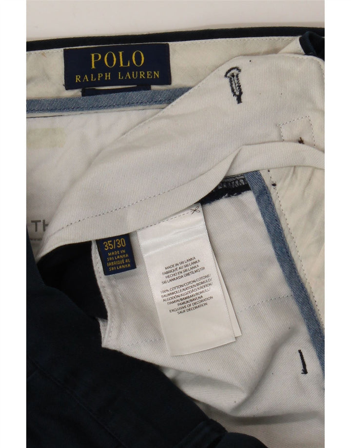 Męskie proste spodnie chino Polo Ralph Lauren W35 L30 Granatowa bawełna