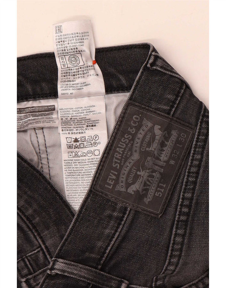 Męskie jeansy Levi's 511 Slim W32 L30 Szara bawełna