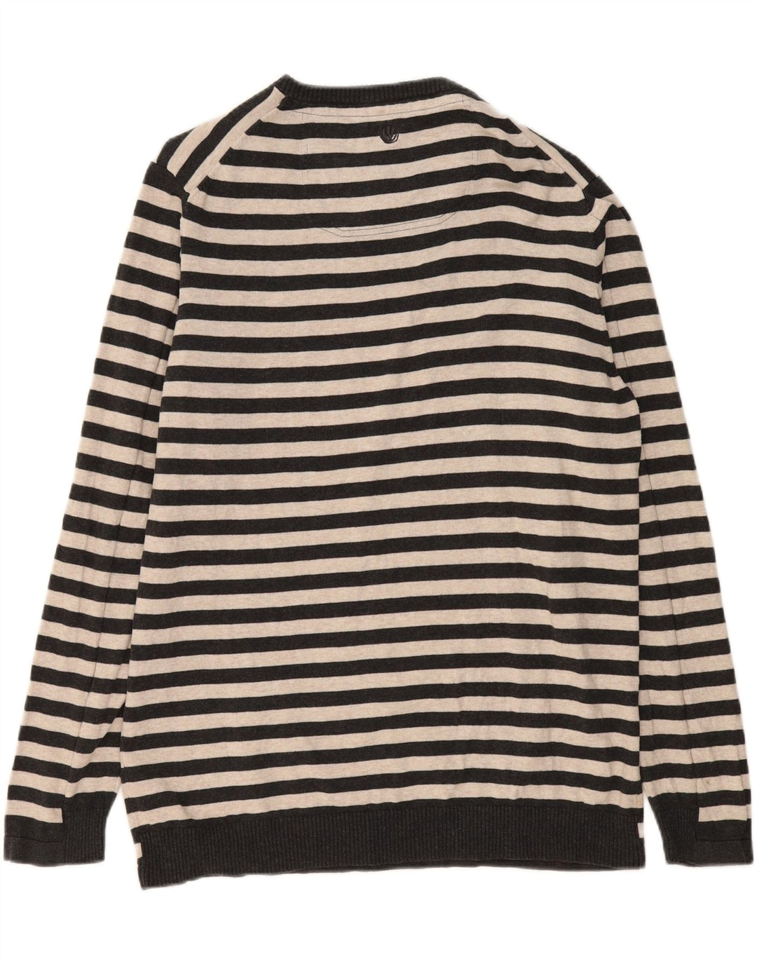 Męski sweter z okrągłym dekoltem FAT FACE XL, bawełniany w szare paski