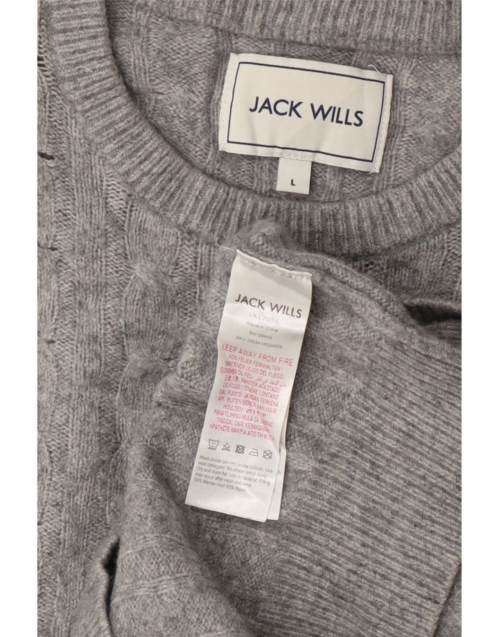 Sweter damski Jack Wills z okrągłym dekoltem, UK 14, duży, szary, wełniany