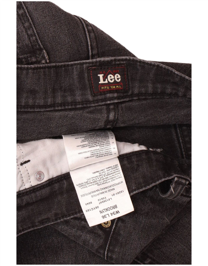 Męskie jeansy LEE Brooklyn Straight W34 L33 Szara bawełna