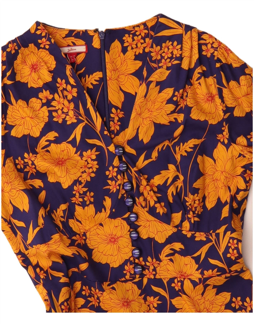 JOE BROWNS Damska sukienka o linii A UK 10 Mała niebieska bawełniana w kwiaty