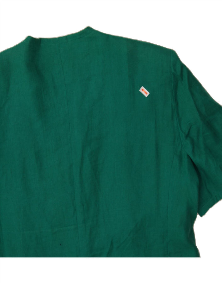 LUISA SPAGNOLI Womens 3 Button Short Sleeve Blazer Jacket IT 48 XL Green Vintage Luisa Spagnoli and Second-Hand Luisa Spagnoli from Messina Hembry 