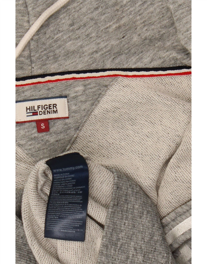 Damski sweter oversize z kapturem i zamkiem błyskawicznym TOMMY HILFIGER UK 10 Small Grey