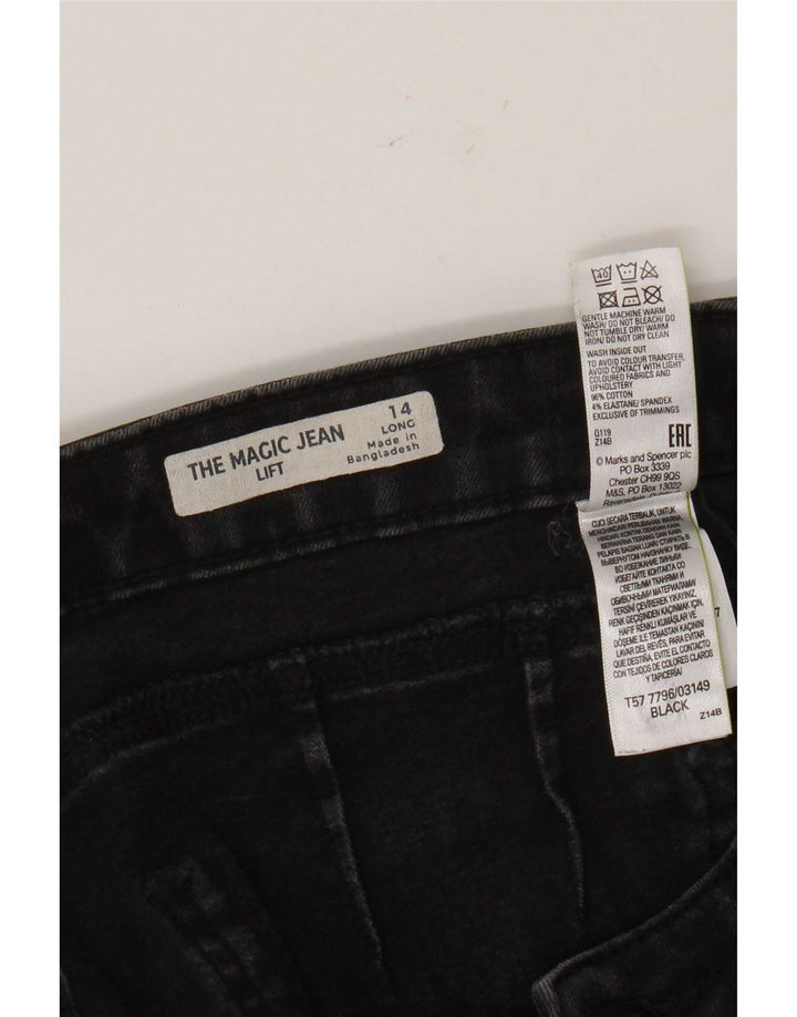 Marks & Spencer Damskie jeansy Bootcut UK 14, duże W34 L31, czarne, bawełniane