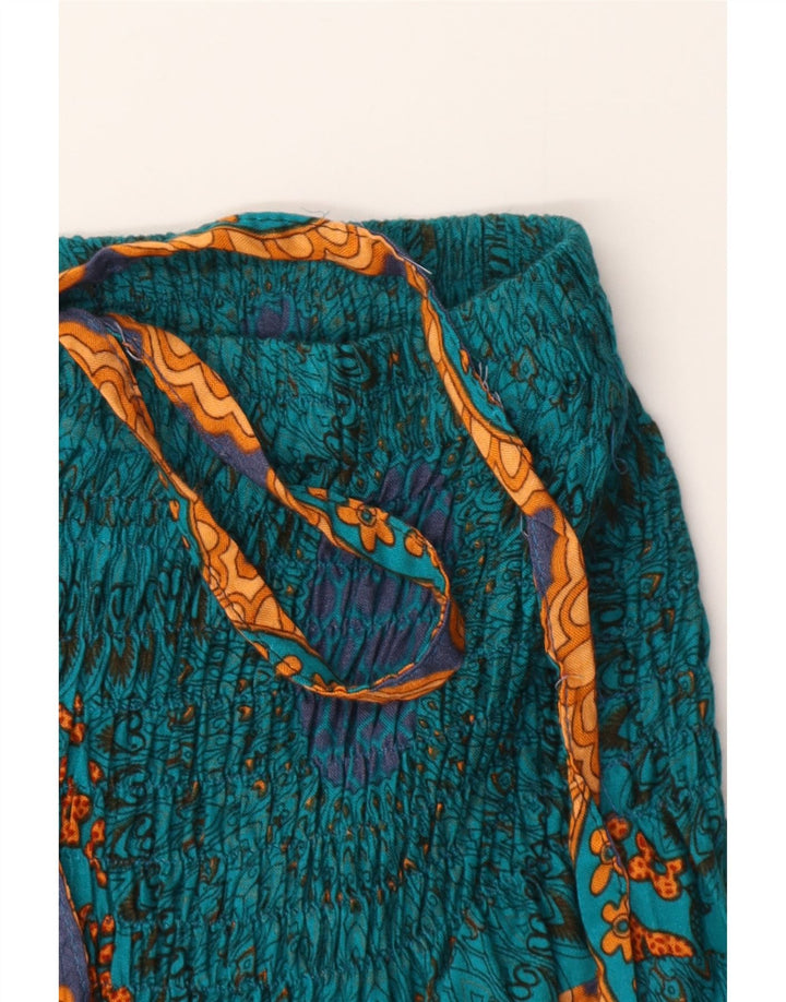 Vintage damskie spodnie haremowe W24 L24 niebieskie paisley