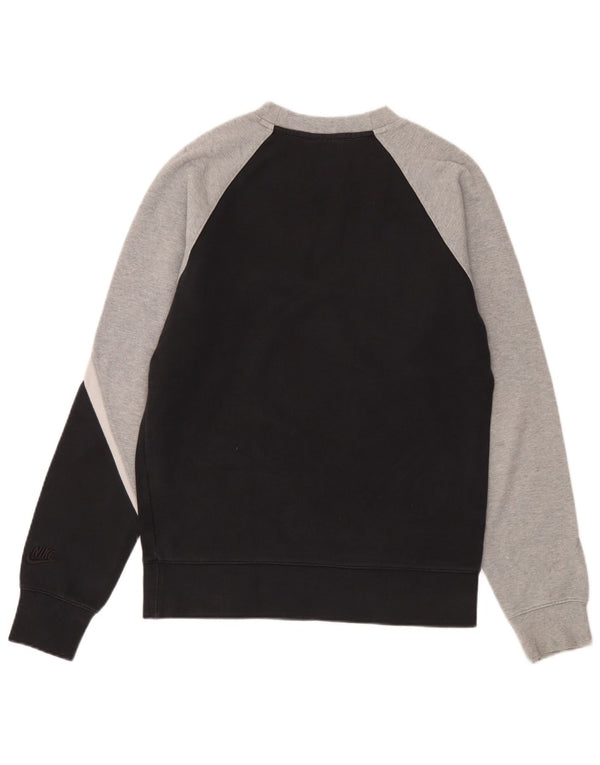 Nike Mens Graphic Sweatshirt Jumper Small Black Colourblock Cotton