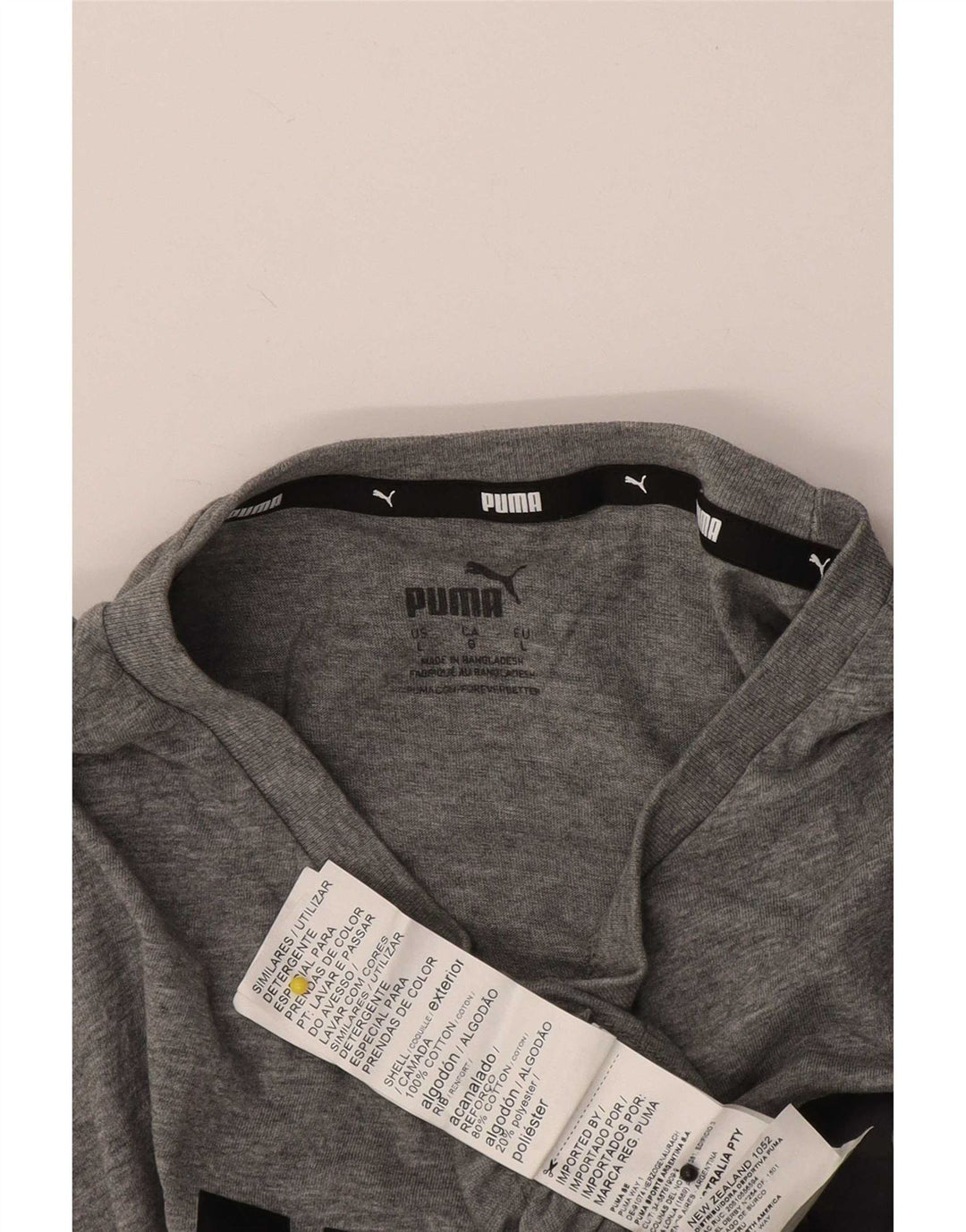 Męski T-shirt z grafiką Puma, duży, szary, bawełniany