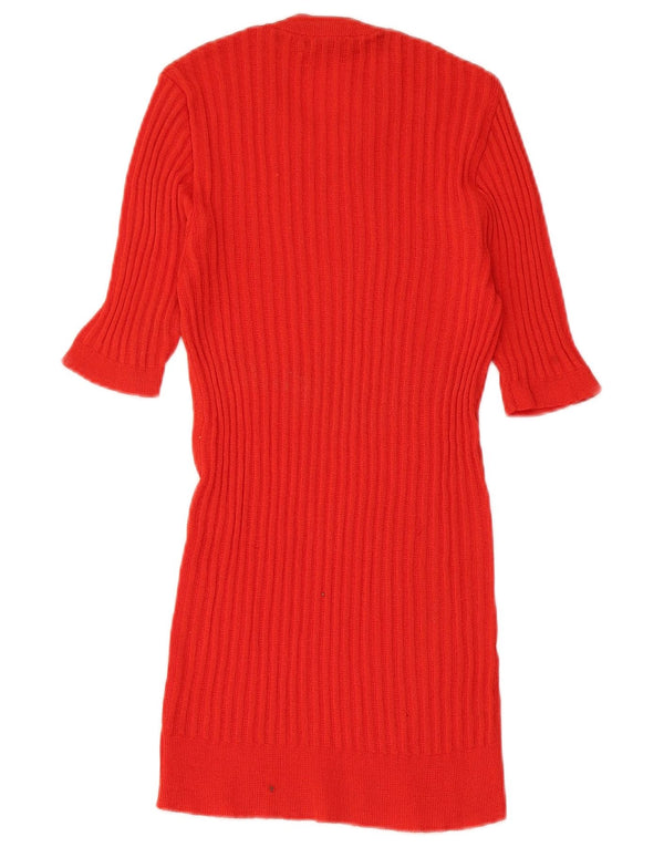 Damska dzianinowa bluzka VINTAGE Top UK 8 Small Red