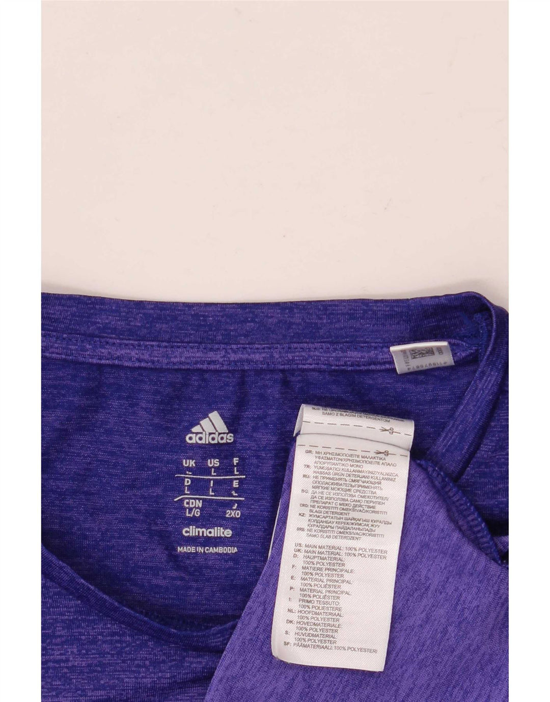 Adidas Męski T-shirt Climalite Top, duży, fioletowy, nakrapiany poliester