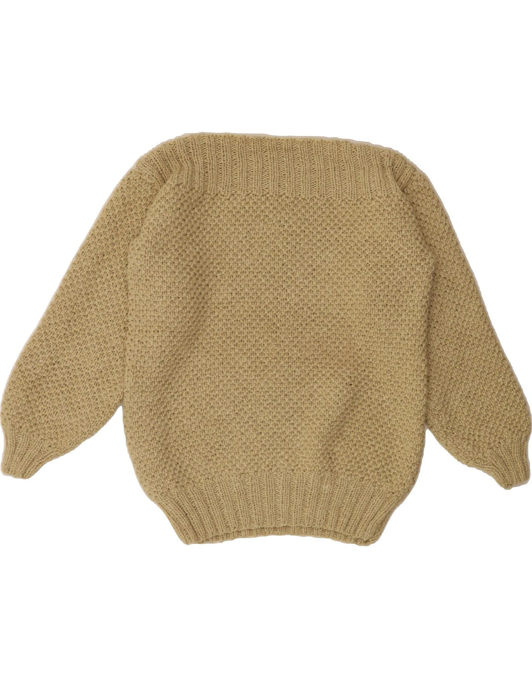 VINTAGE Womens Boat Neck Jumper Sweater UK 14 Medium Beige Vintage Vintage and Second-Hand Vintage from Messina Hembry 
