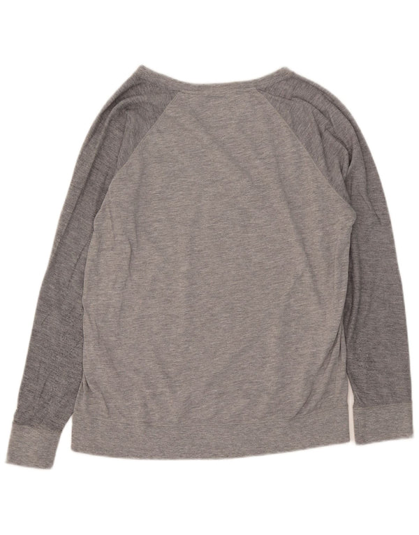 Damski top graficzny Tommy Hilfiger z długim rękawem UK 14, średnioszary, bawełniany