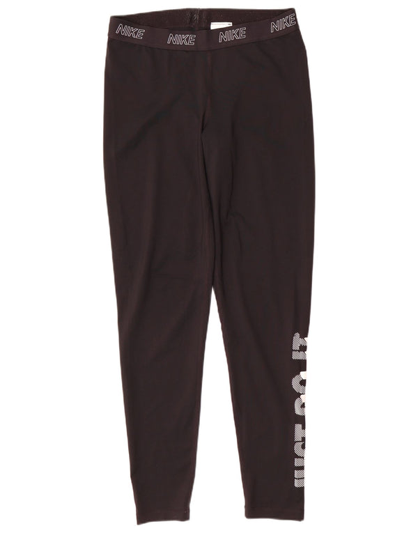 Damskie legginsy Nike Graphic UK 14, duże, czarne, poliestrowe