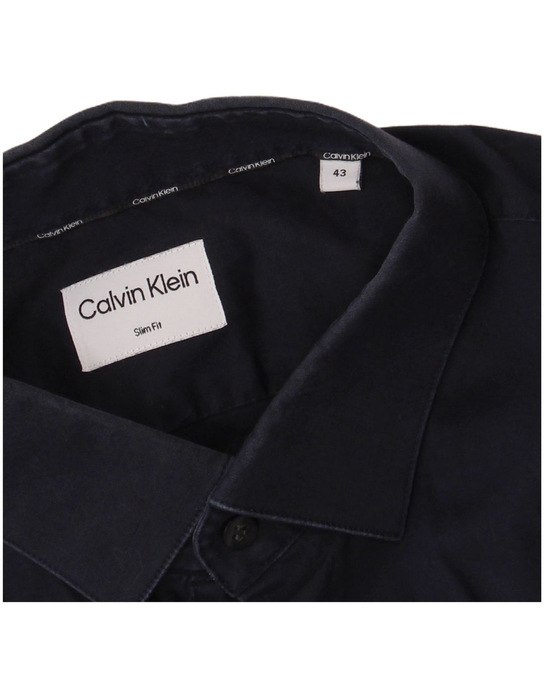 Koszula męska Calvin Klein Slim Fit, rozmiar 43, duża, granatowa