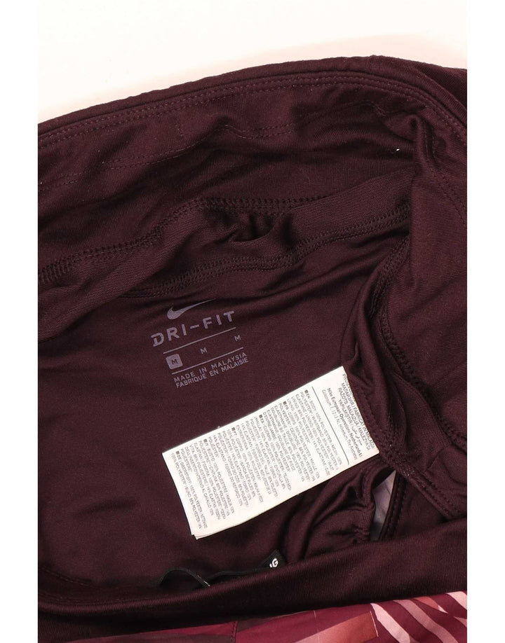 Damskie spodenki sportowe Nike Dri Fit UK 14, średni, bordowy poliester w kratkę