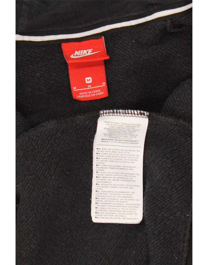 Damski sweter z kapturem i zamkiem NIKE UK 14, bawełna w kolorze średniej czerni