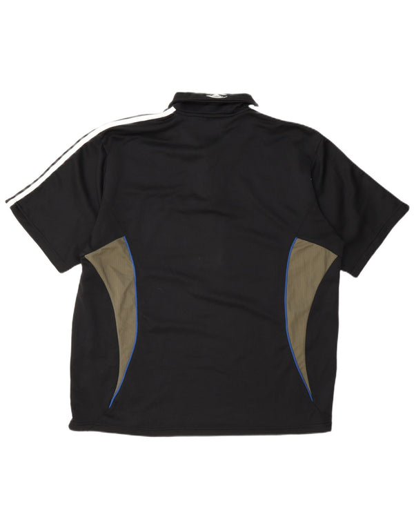 Adidas Męska koszulka polo Clima 365 UK 44/46 Duży czarny poliester z blokami kolorów