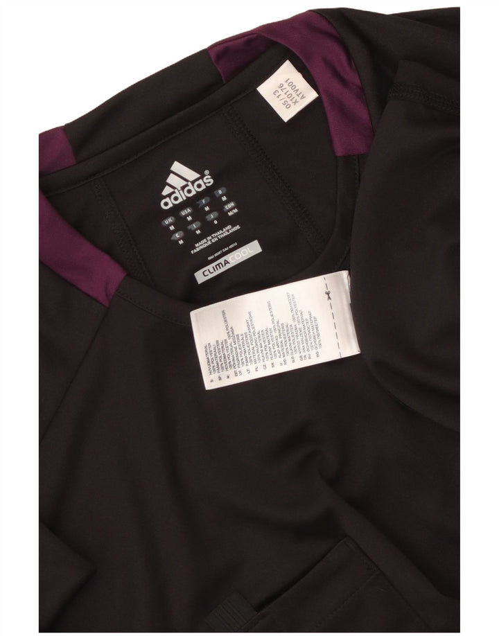 Męska koszulka Adidas Climacool Top, średni czarny poliester z blokami kolorów