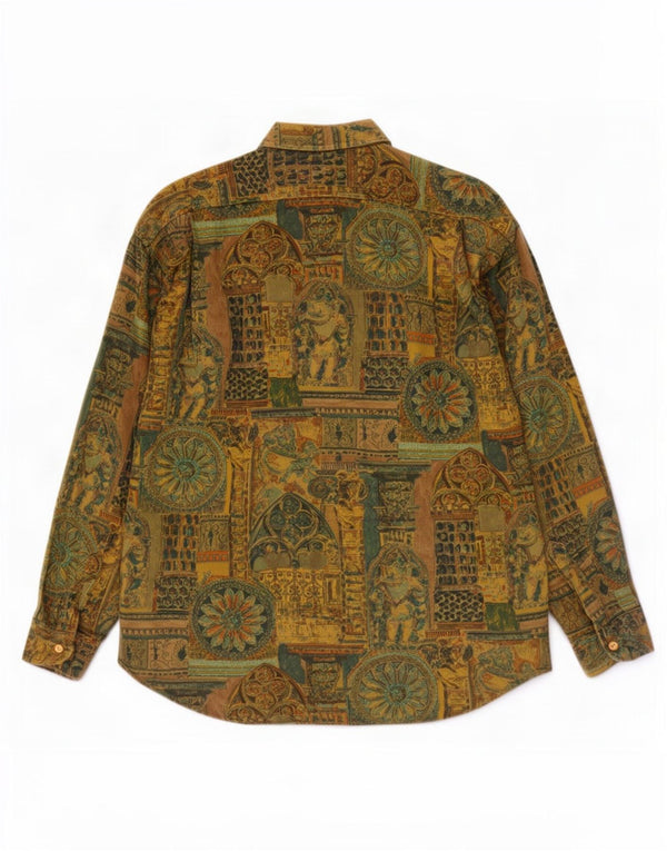 Koszula męska w stylu vintage w abstrakcyjny wzór XL Khaki