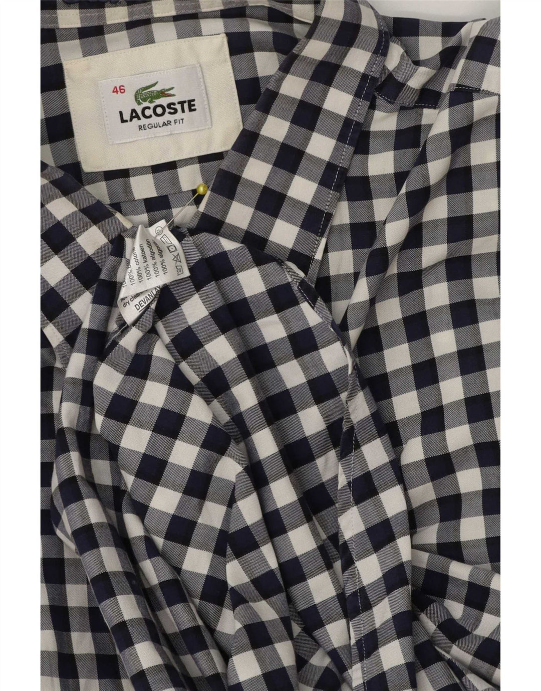 Koszula męska Lacoste o regularnym kroju, rozmiar 46, 2XL, granatowa, bawełniana w kratkę
