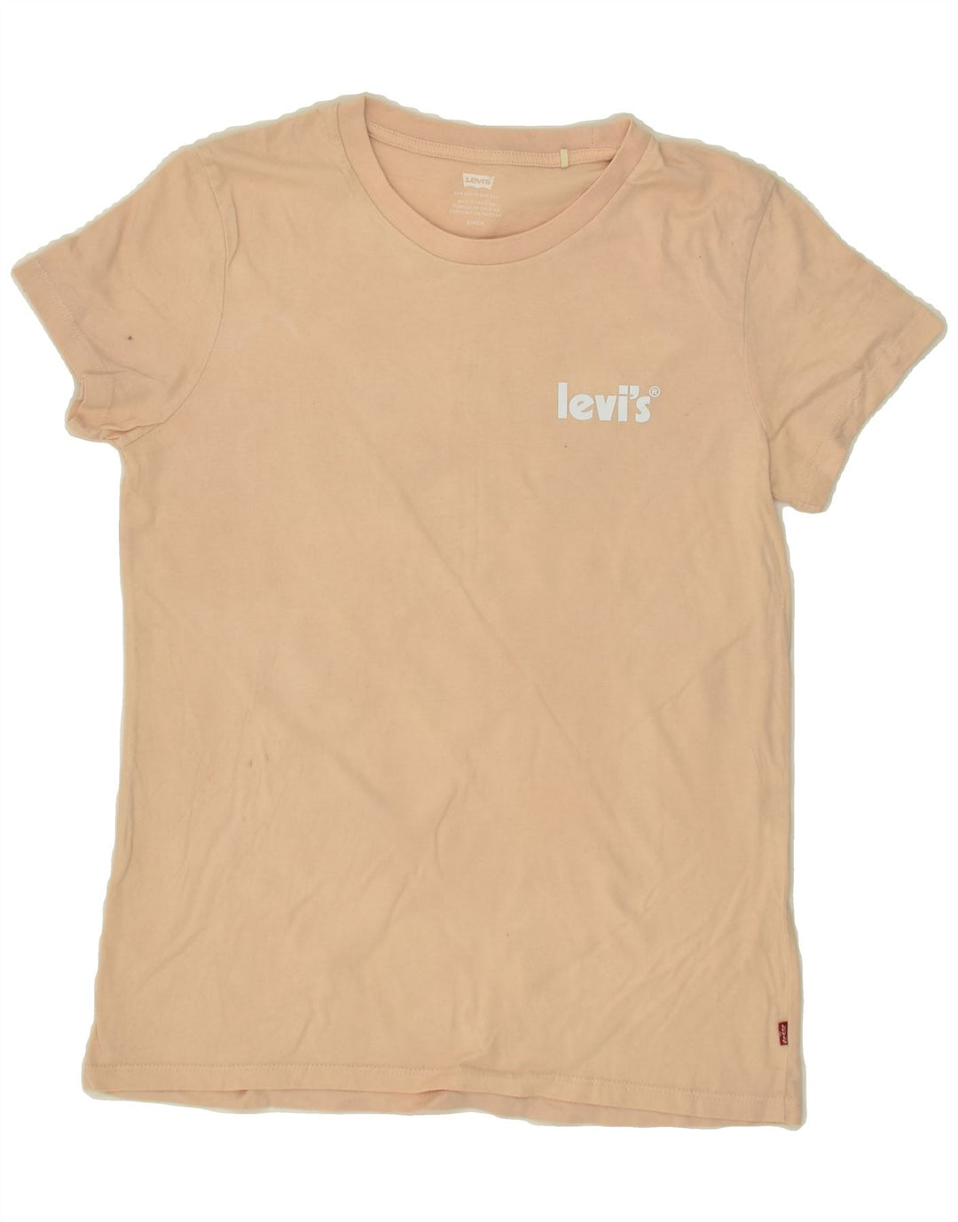 LEVI'S Womens Graphic T-Shirt Top UK 10 Small Beige | Vintage Levi's | Thrift | Second-Hand Levi's | Used Clothing | Messina Hembry 