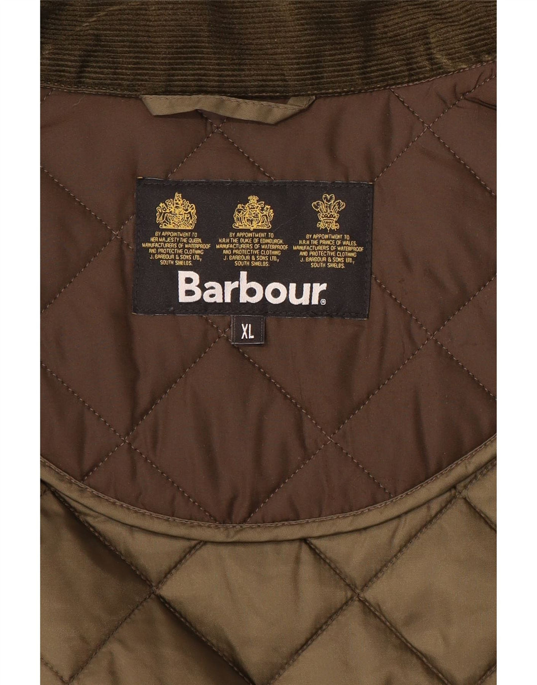 Męska pikowana kurtka BARBOUR UK 42 XL, brązowa, poliester